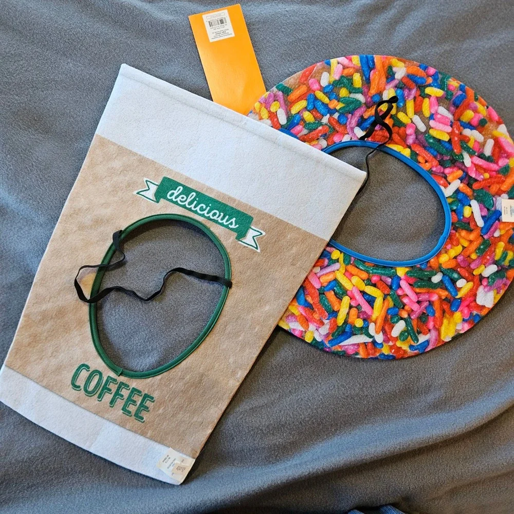Hyde and Eek‎ Boutique Adult Coffee Donut Masks Set Costume Halloween One Size